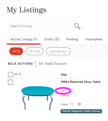 How to revise a listing